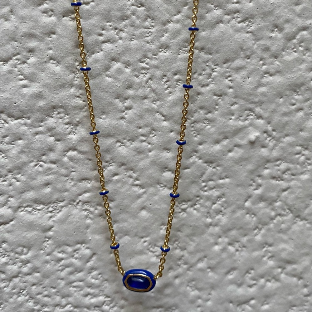 Kendra Scott Gold Necklace with Blue Accents